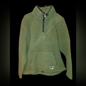 PINK Victoria's Secret Green Sherpa Hoodie